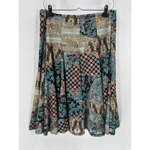 Monaco Nights Vintage Skirt Womens Medium Multicolor Bohemian Patchwork Paisley